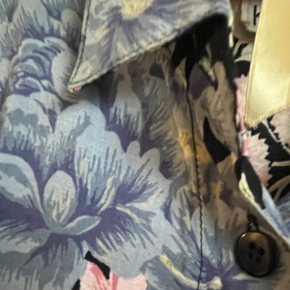 Krazy Kat Vintage Navy Blue with Shades of Pink Flowers Blouse - Picture 10 of 13